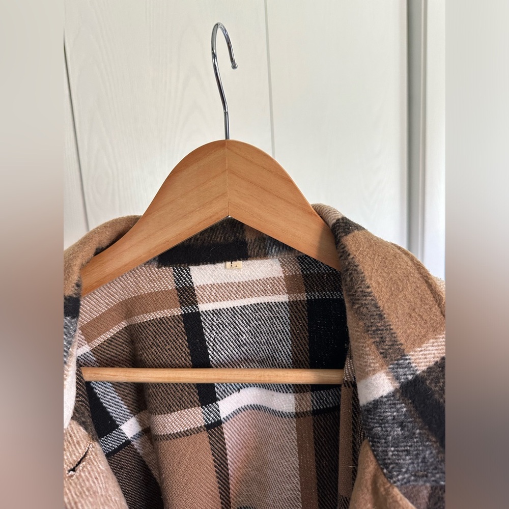 Plaid Button-Up Shacket - Picture 2 of 5